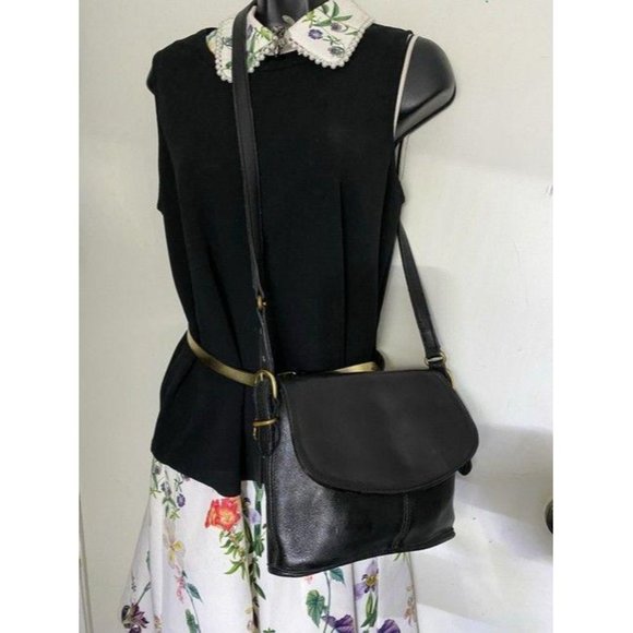 coach vintage black leather cross body bag - Picture 8 of 11